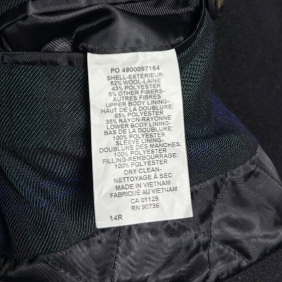 LAUREN RALPH LAUREN WOOL Designer Winter Business Casual Pea Coat Youth 14R - Picture 10 of 11